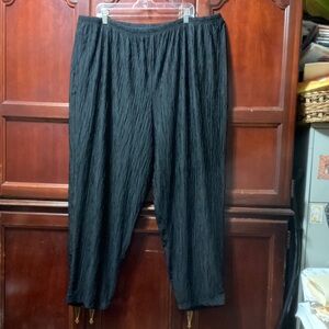 Silver Threads vintage plus size 3X grooved textured women Black Pants